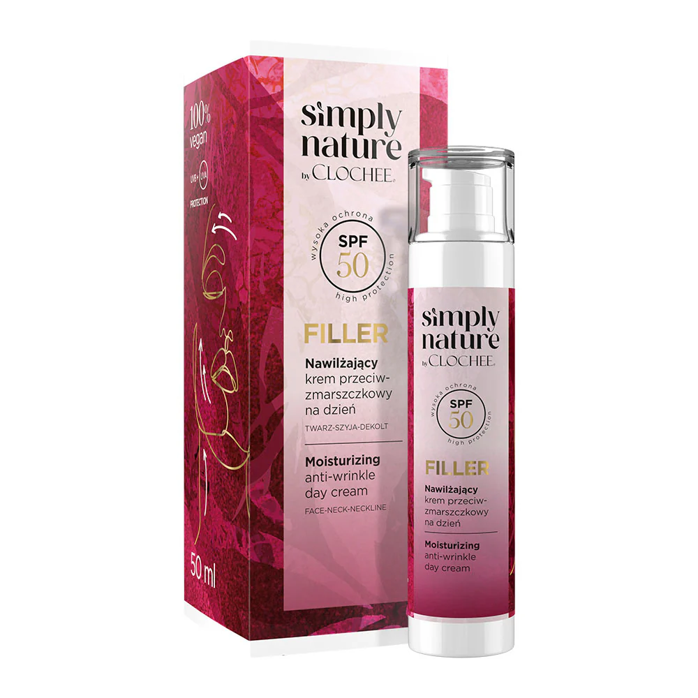 Simply Nature Filler nawilżający krem przeciwzmarszczkowy na dzień SPF50 50ml - Image 3