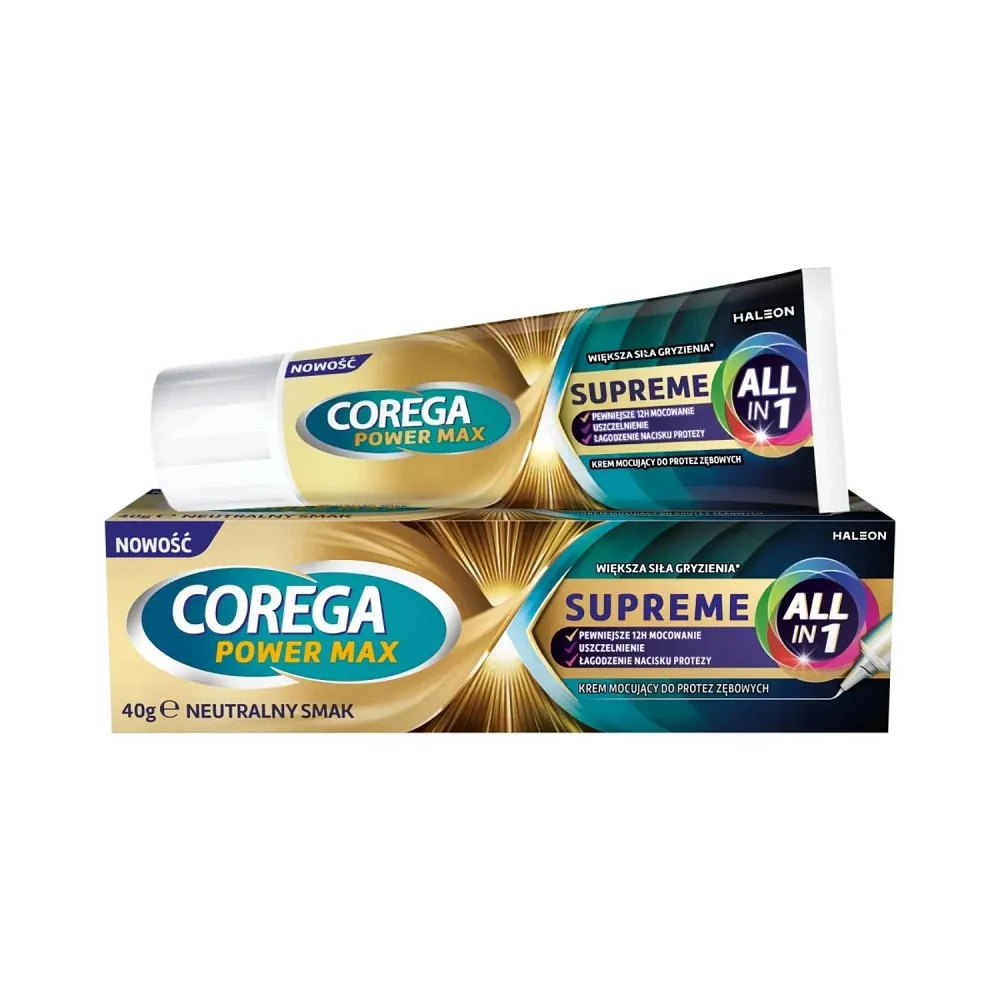 Power Max Supreme All-in-1 krem mocujący do protez zębowych 40g