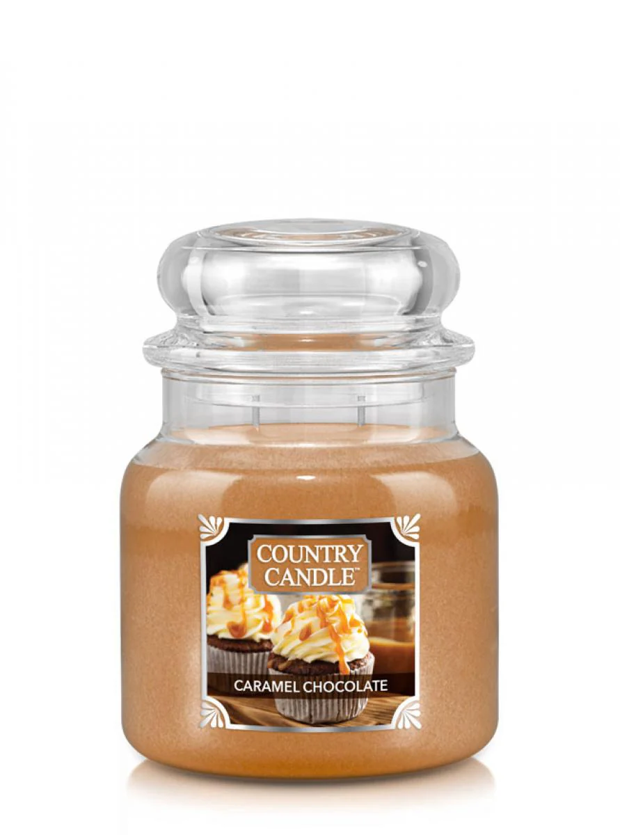 Średnia świeca zapachowa z dwoma knotami Caramel Chocolate 453g