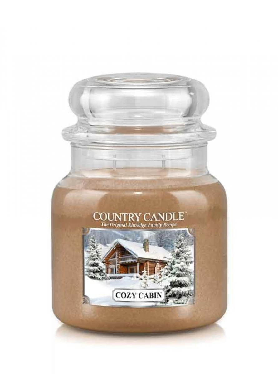 Średnia świeca zapachowa z dwoma knotami Cozy Cabin 453g