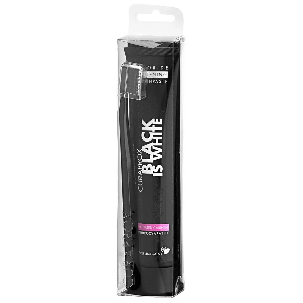 Black Is White zestaw pasta do zębów 90ml + szczoteczka do zębów