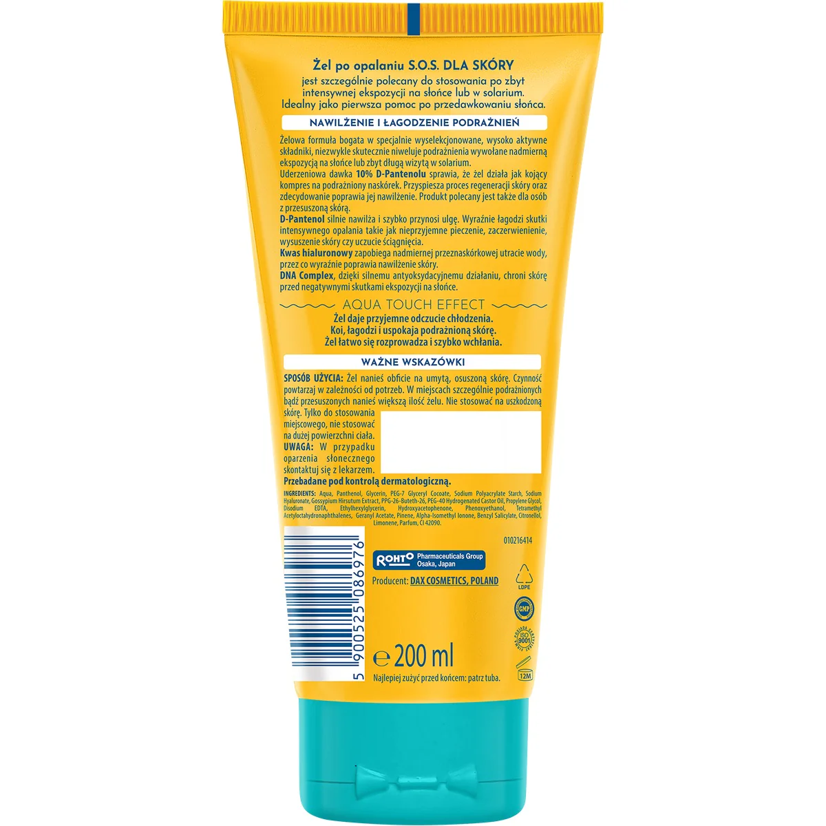 After Sun żel po opalaniu SOS dla skóry 10% D-Pantenol 200ml - Image 2