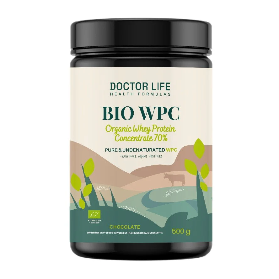 BIO WPC Organic Whey Protein Concentrate 70% białko suplement diety Chocolate 500g