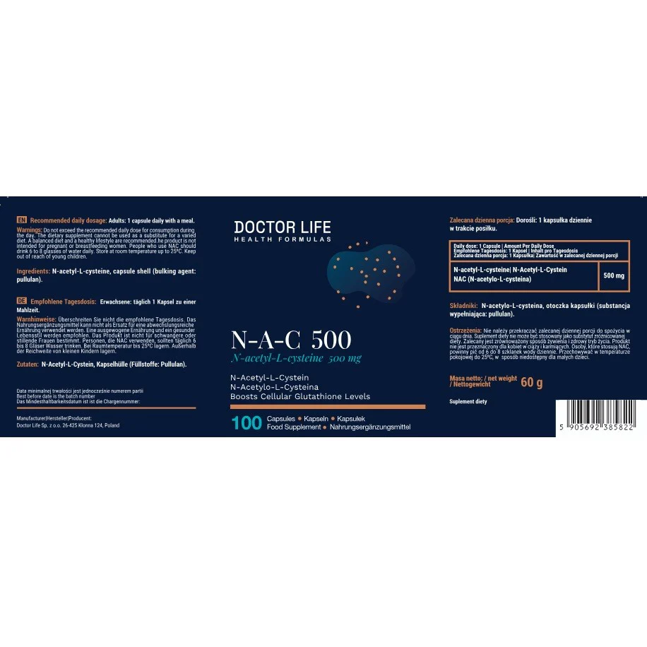 N-A-C 500mg suplement diety 100 kapsułek - Image 2