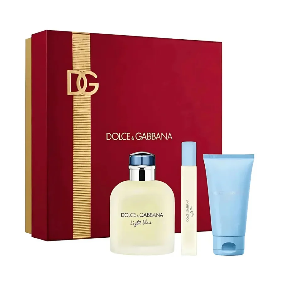 Light Blue Pour Homme zestaw woda toaletowa spray 125ml + żel pod prysznic 50ml + miniatura wody toaletowej 10ml