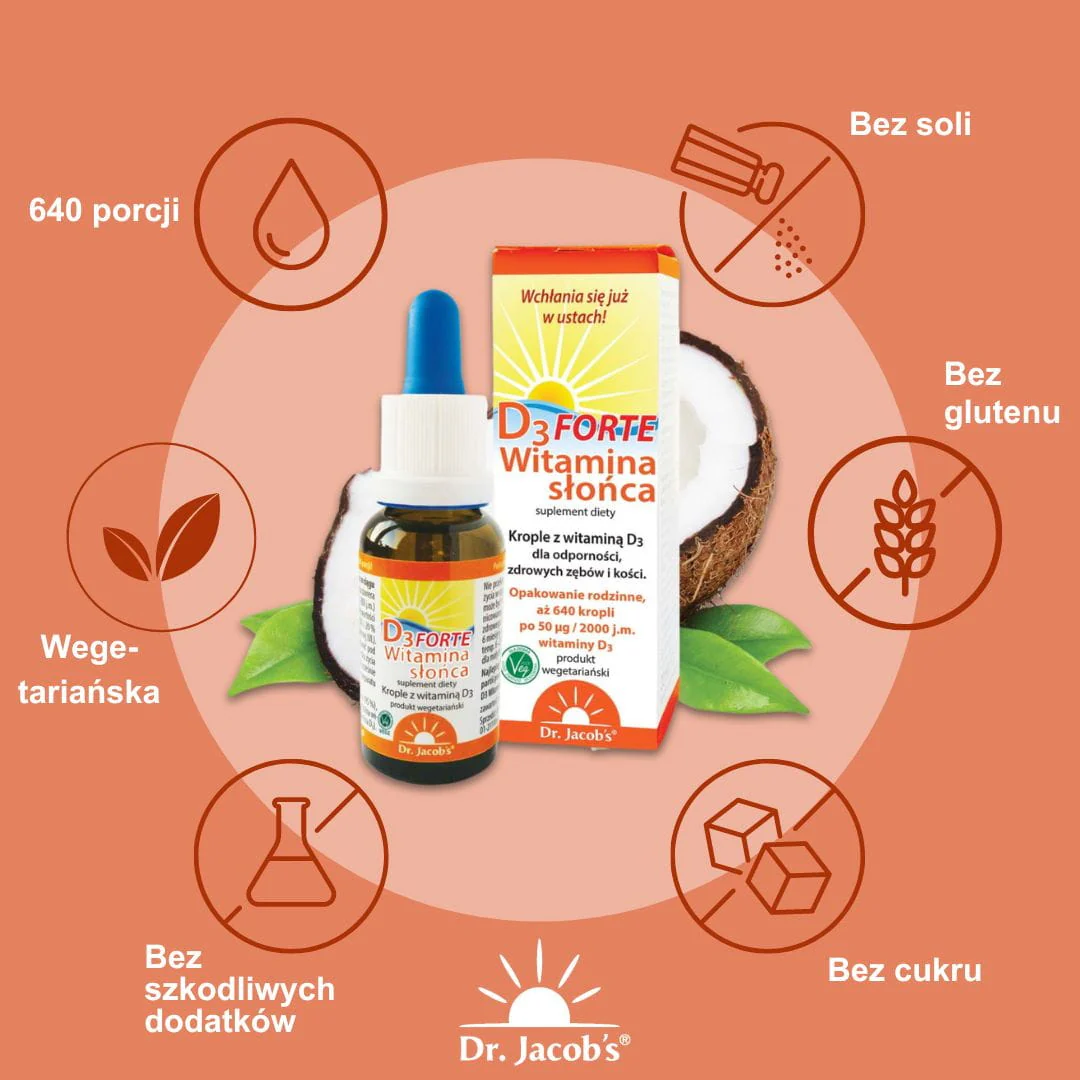 Witamina słońca D3 Forte suplement diety w kroplach 20ml - Image 2