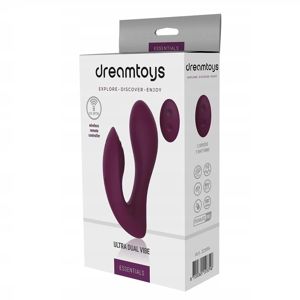Essentials Ultra Dual Vibe podwójny wibrator z pilotem Purple - Image 3