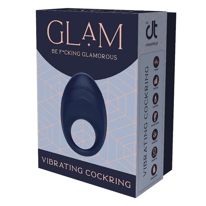 Glam Vibrating Cockring wibrujący pierścień na penisa Blue - Image 2