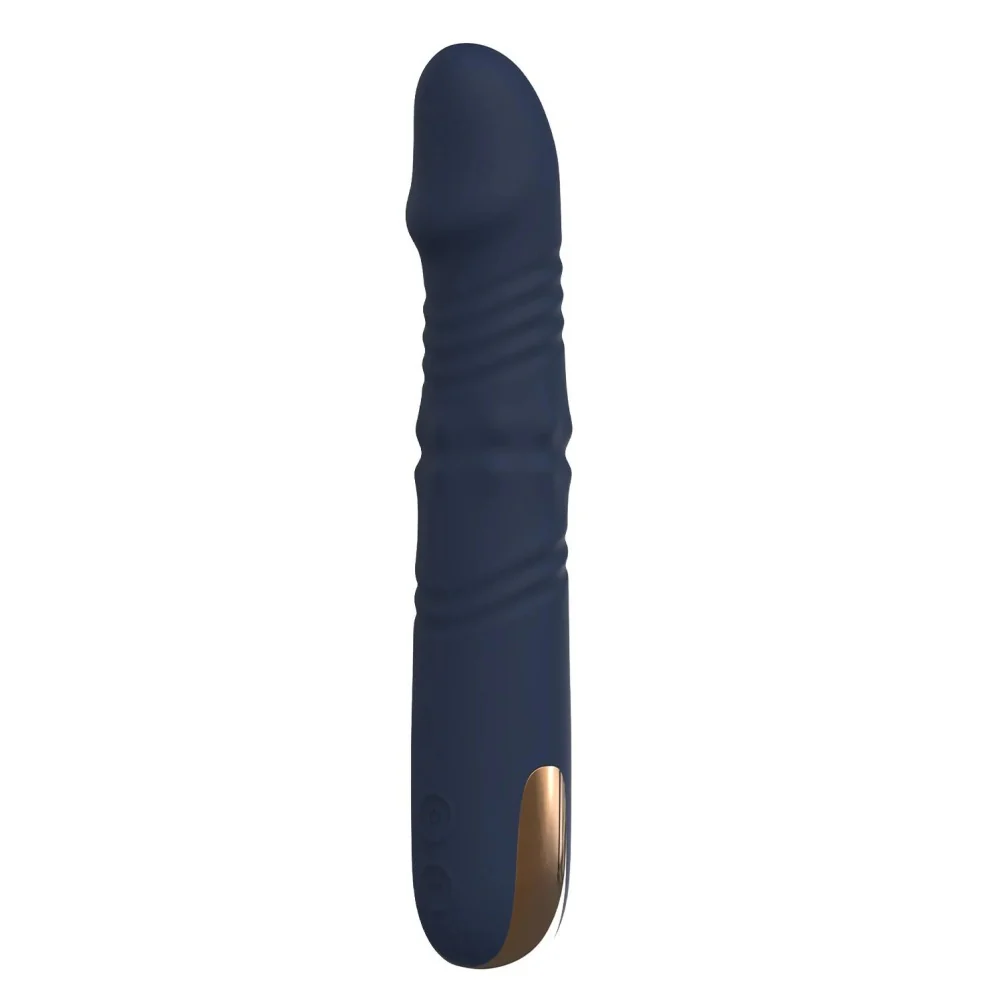 Goddess Collection Afrodite wibrator z funkcją ruchu góra-dół i obracającymi się kuleczkami Granatowy