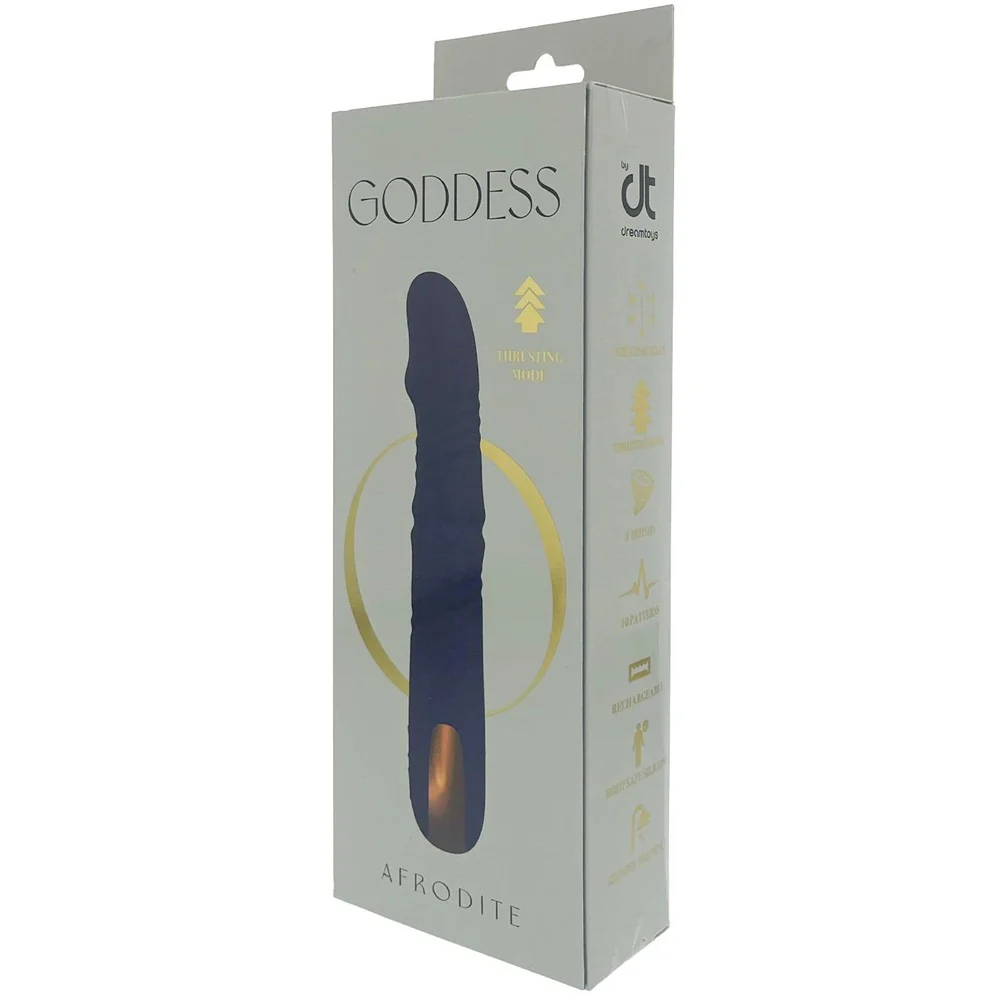 Goddess Collection Afrodite wibrator z funkcją ruchu góra-dół i obracającymi się kuleczkami Granatowy - Image 2