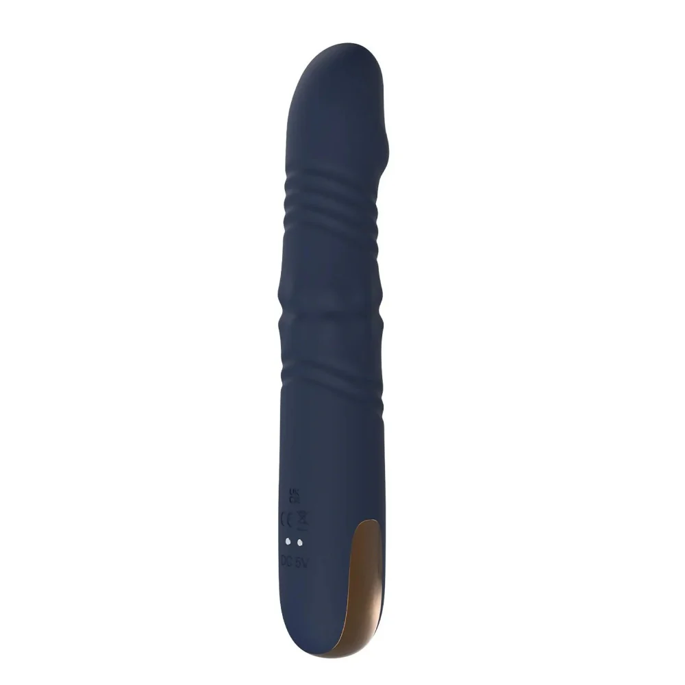 Goddess Collection Afrodite wibrator z funkcją ruchu góra-dół i obracającymi się kuleczkami Granatowy - Image 3