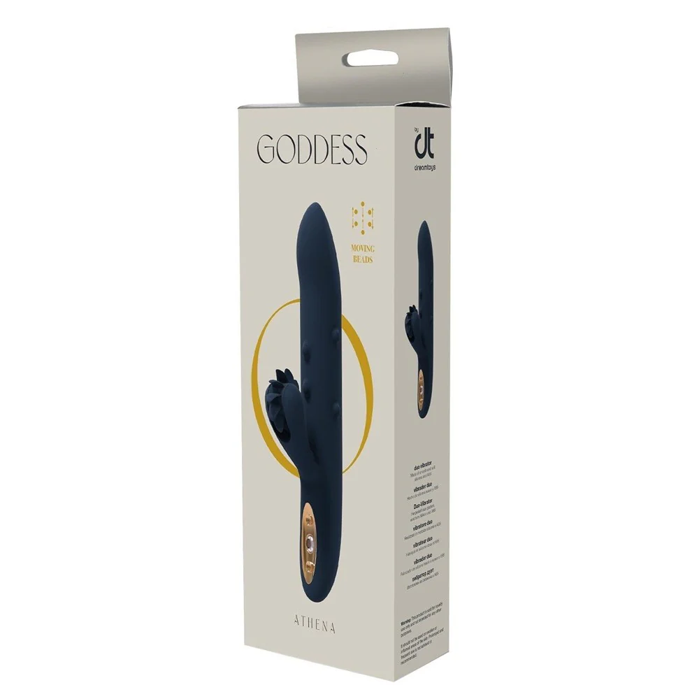 Goddess Collection Athena wibrator-królik z ruchomymi kulkami i języczkami - Image 4