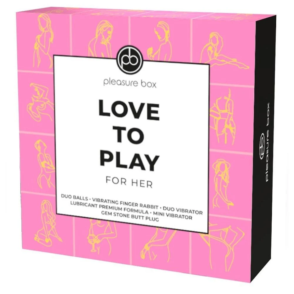 Pleasure Box Love to Play zestaw Duo Love Balls kulki gejszy + Finger Vibrator wibrator na palec + Anal Plug korek analny + Rabbit Vibrator wibraor + lubrykant + Mini Vibrator wibrator + Velvet Pouch worek - Image 3