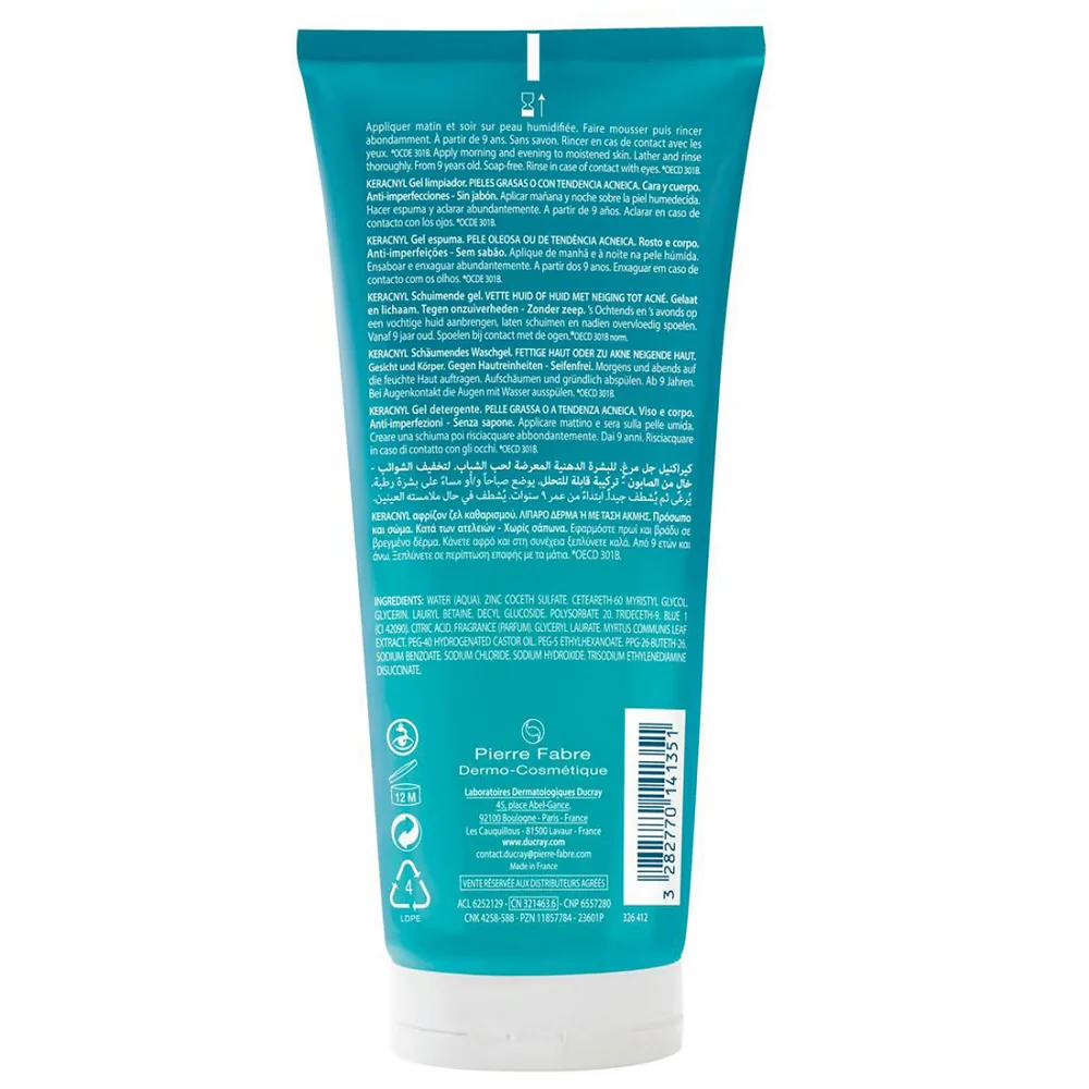Keracnyl żel do mycia twarzy i ciała skóry skłonnej do trądziku 200ml - Image 3