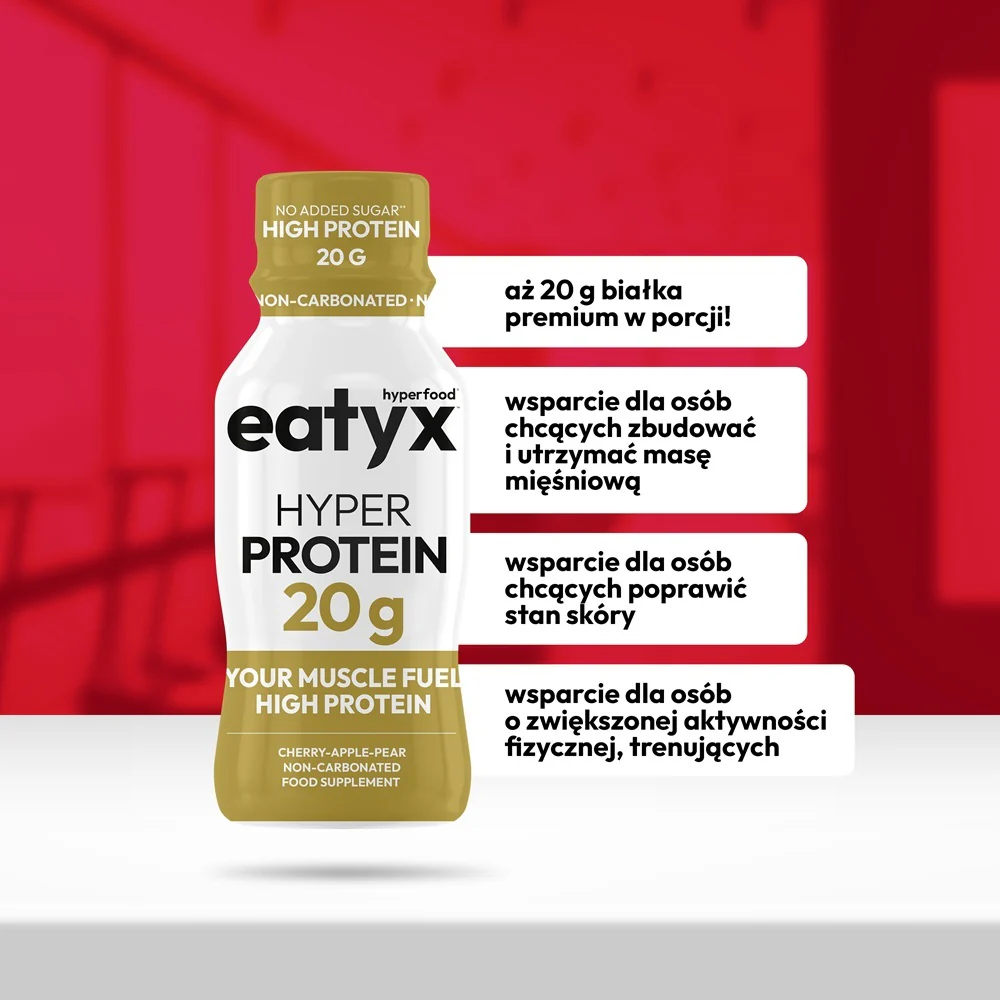 Hyper Protein Booster szot proteinowy suplement diety Wiśnia Jabłko Gruszka 30x95ml - Image 16