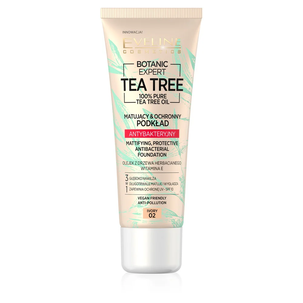 Botanic Expert Tea Tree Foundation matujący ochronny podkład antybakteryjny 30ml - Image 3