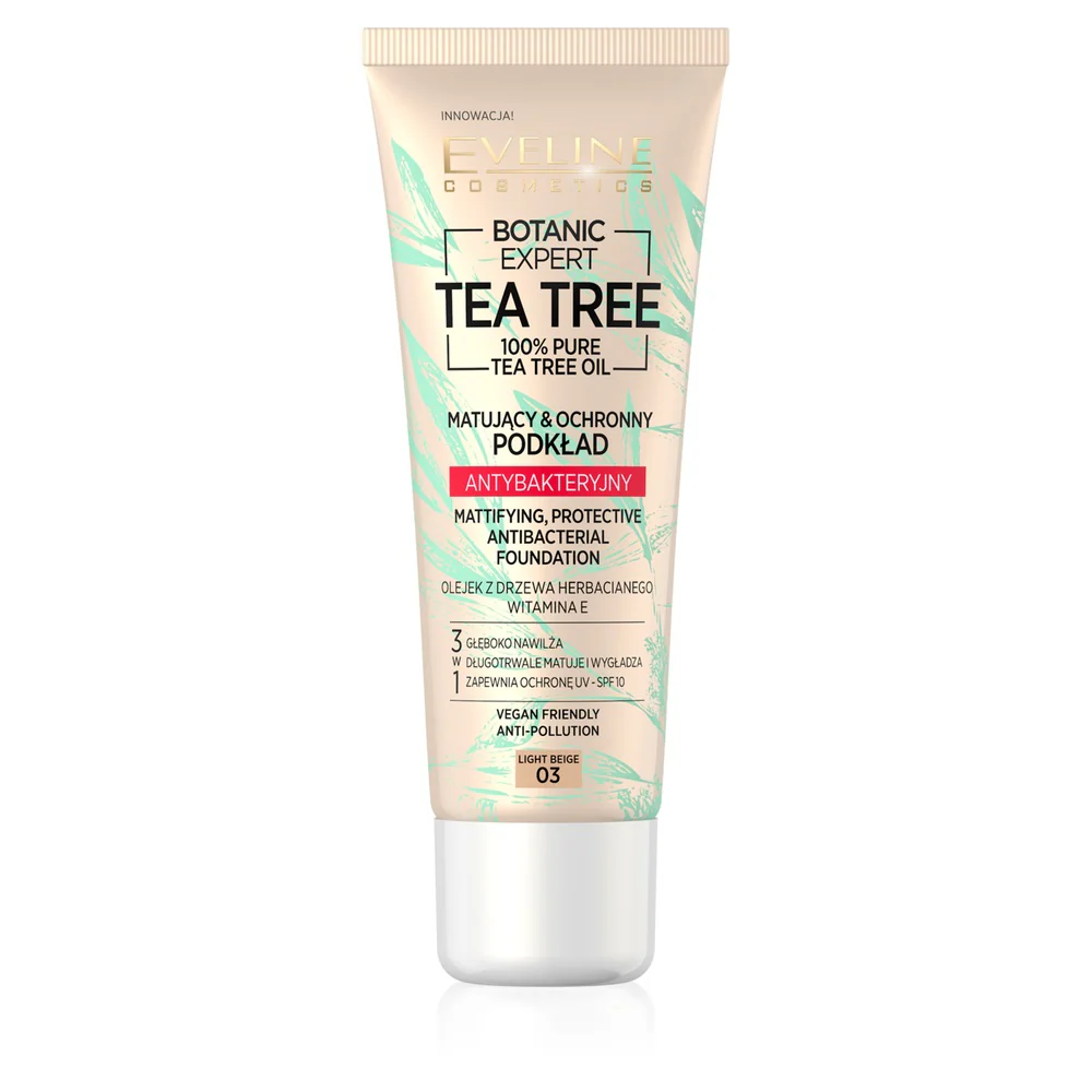 Botanic Expert Tea Tree Foundation matujący ochronny podkład antybakteryjny 30ml - Image 4