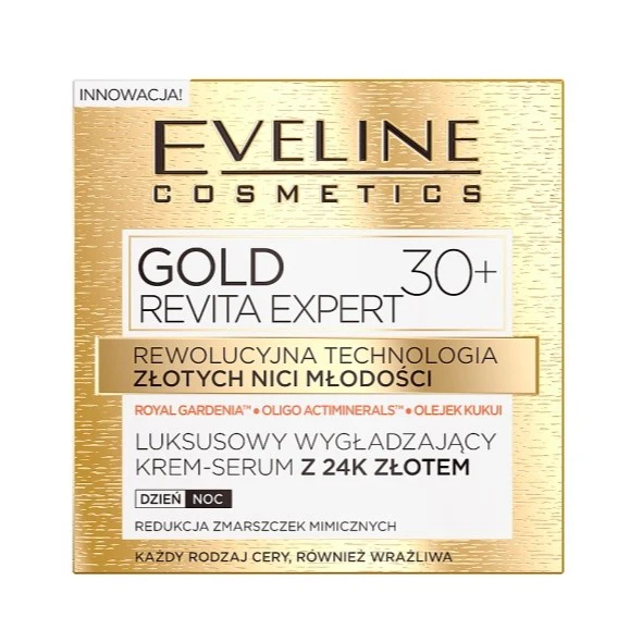 Gold Revita Expert luksusowy wygładzający krem-serum z 24k złotem 30+ 50ml - Image 2
