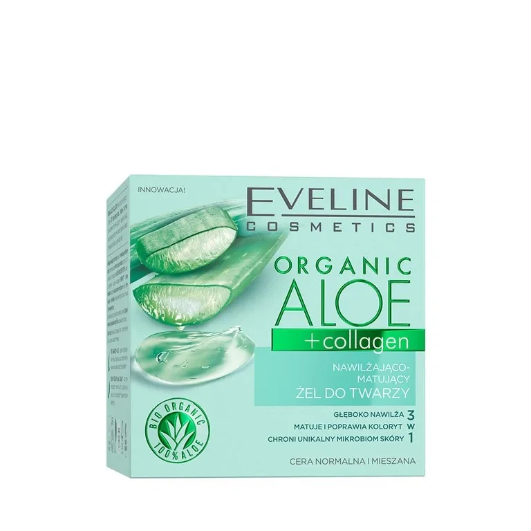 Organic Aloe + Collagen nawilżająco-matujący żel do twarzy 50ml - Image 3