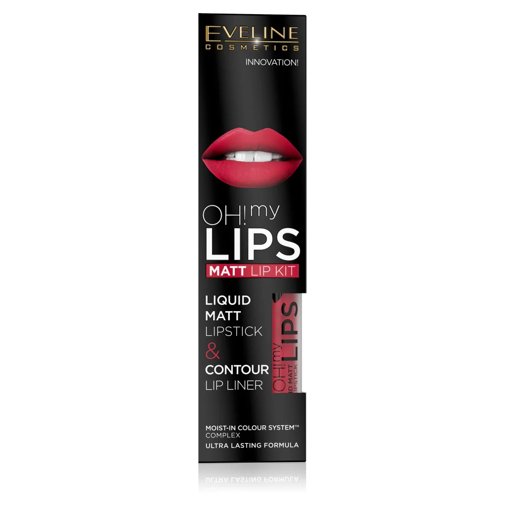 Oh My Lips zestaw do makijażu ust matowa pomadka w płynie i konturówka 05 Red Passion - Image 2