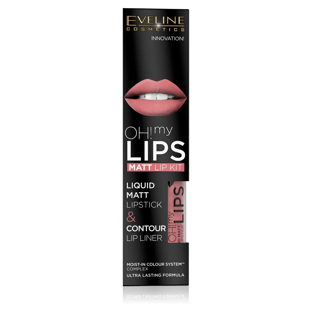 Oh My Lips zestaw do makijażu ust matowa pomadka w płynie i konturówka 07 Baby Nude - Image 2