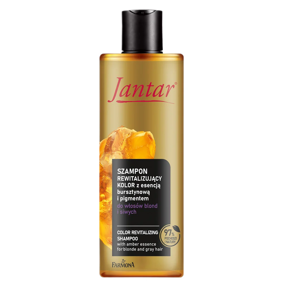 Jantar szampon rewitalizujący kolor z esencją bursztynową i pigmentem do włosów blond i siwych 300ml