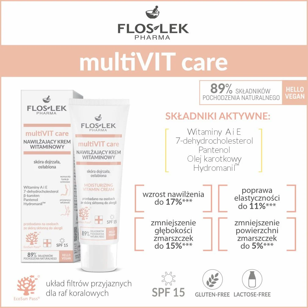 multiVIT care nawilżający krem witaminowy SPF15 50ml - Image 2