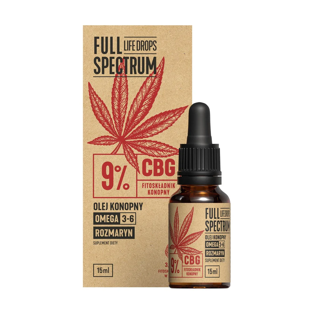 Olejek Konopny 9% CBG suplement diety 15ml