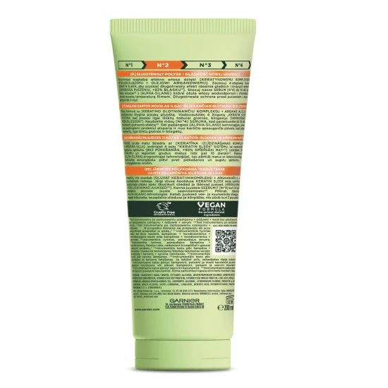 Fructis Keratin Sleek odżywka do włosów suchych i puszących się 200ml - Image 2