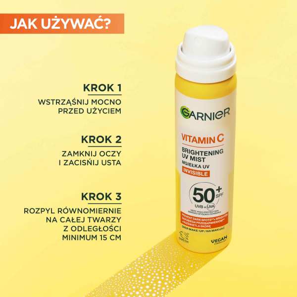 Vitamin C rozświetlająca mgiełka UV na makijaż z SPF50+ i witaminą C 75ml - Image 4