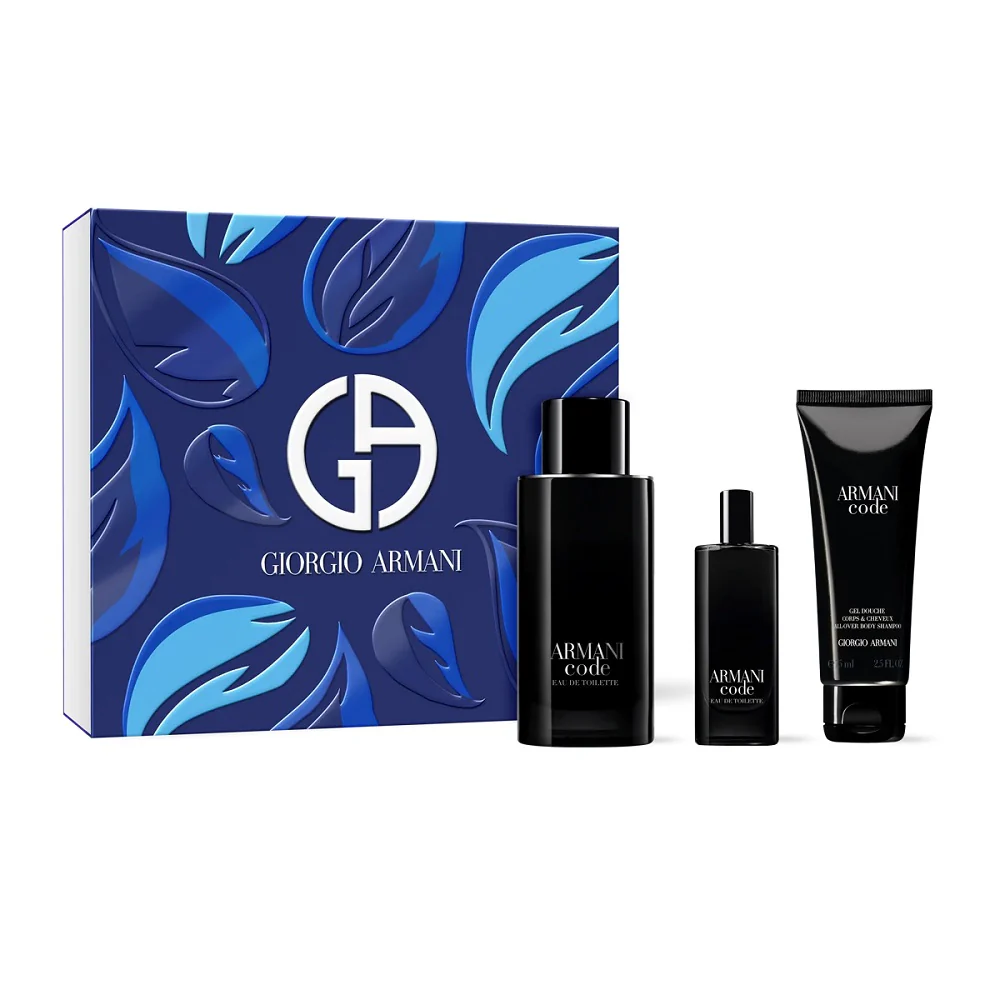 Armani Code Pour Homme zestaw woda toaletowa spray 125ml + żel pod prysznic 75ml + woda toaletowa spray 15ml