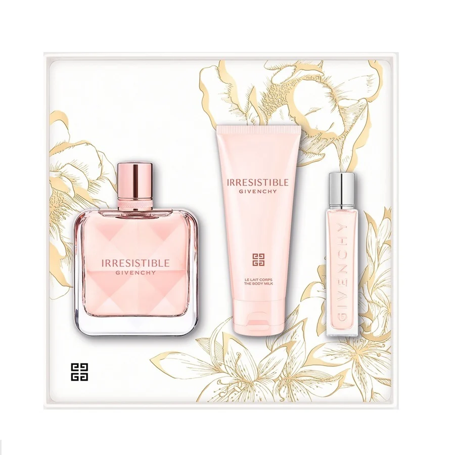 Irresistible zestaw woda perfumowana spray 80ml + mleczko do ciała 74ml + woda perfumowana spray 12.5ml