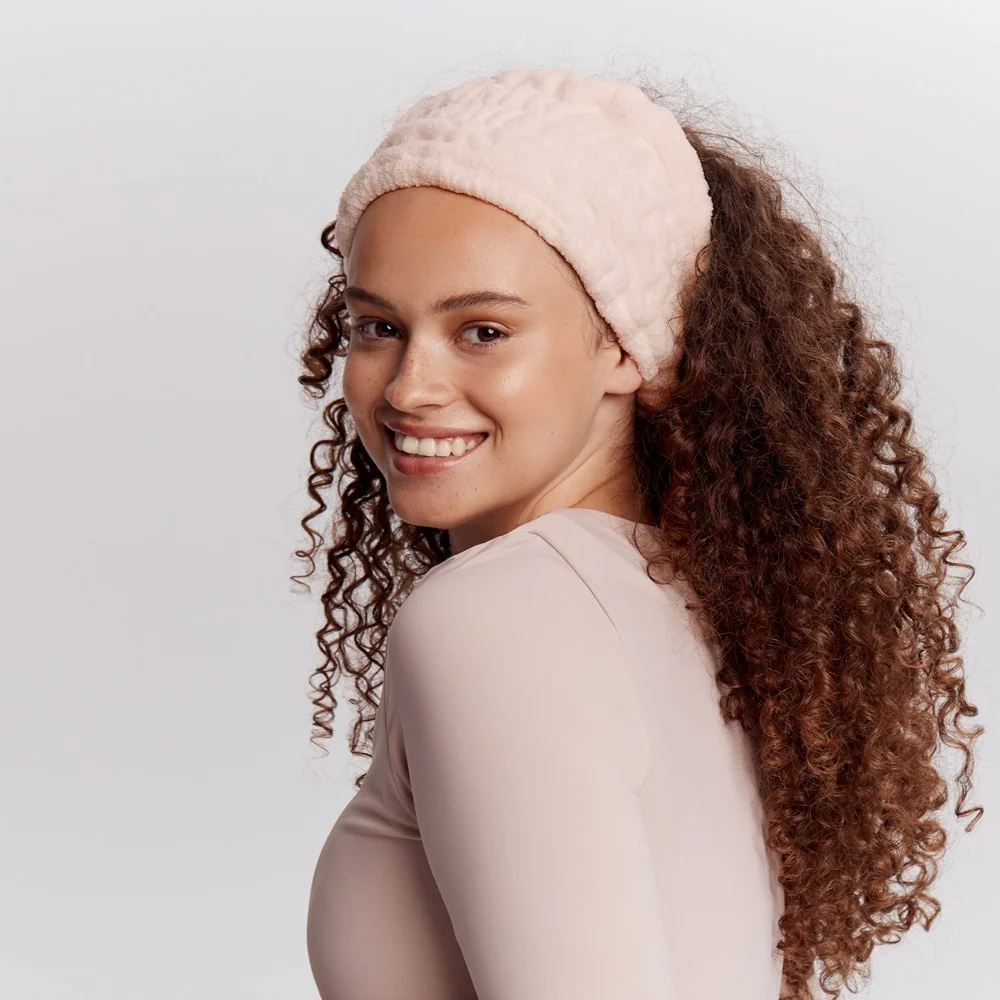 Extra Wide Headband multifunkcyjna szeroka opaska na włosy Pastel Pink - Image 4