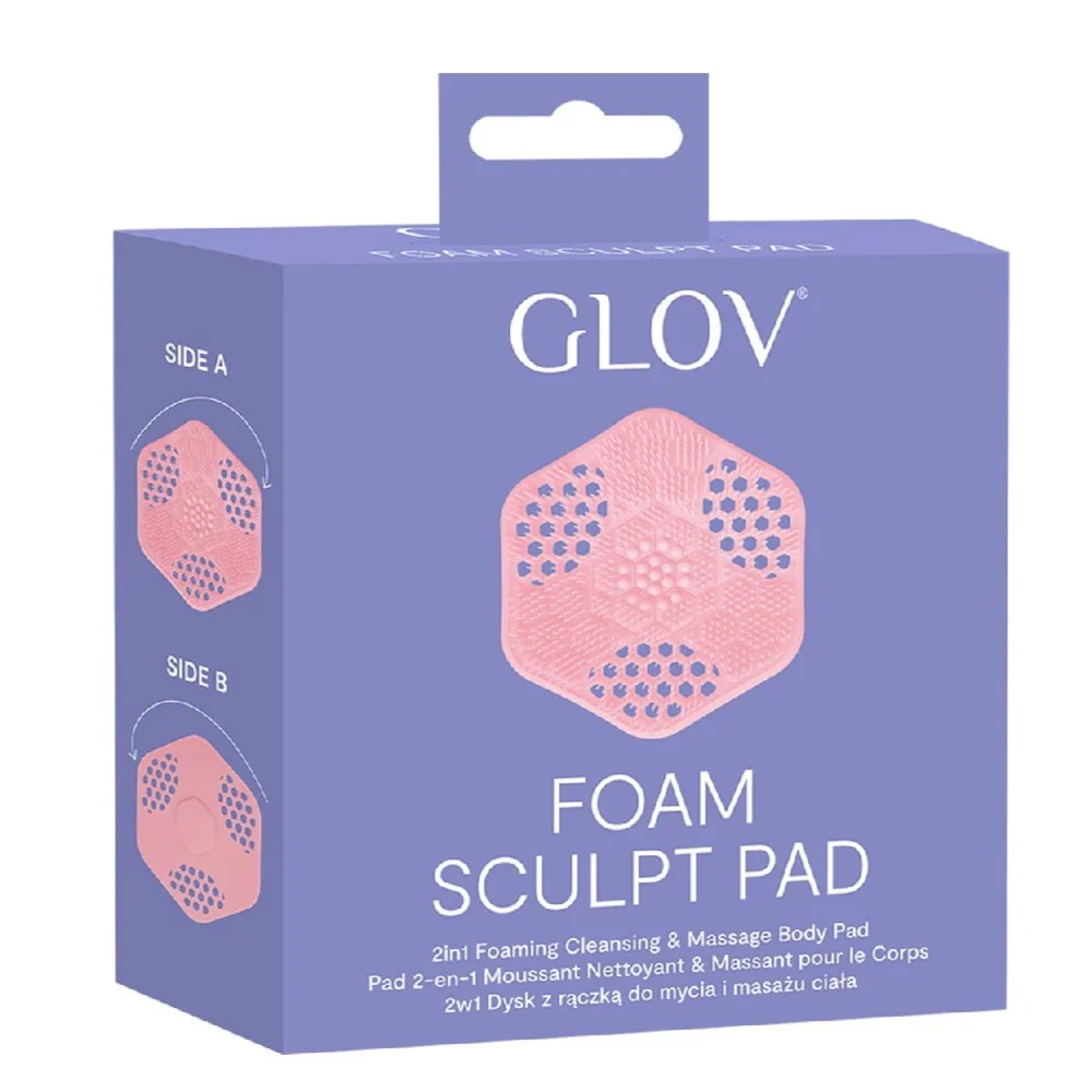 Foam Sculpt Pad 2w1 dysk z rączką do mycia i masażu ciała Pink - Image 4
