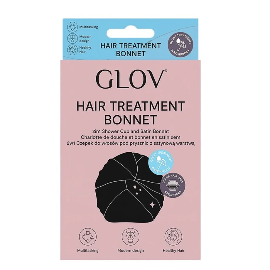 Hair Treatment Bonnet czepek pod prysznic i do olejowania włosów 2w1 Black - Image 2