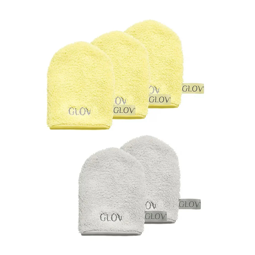 Water-Only Skin zestaw rękawiczek do demakijażu i oczyszczania twarzy Baby Banana 3szt + Silver Stone 3szt