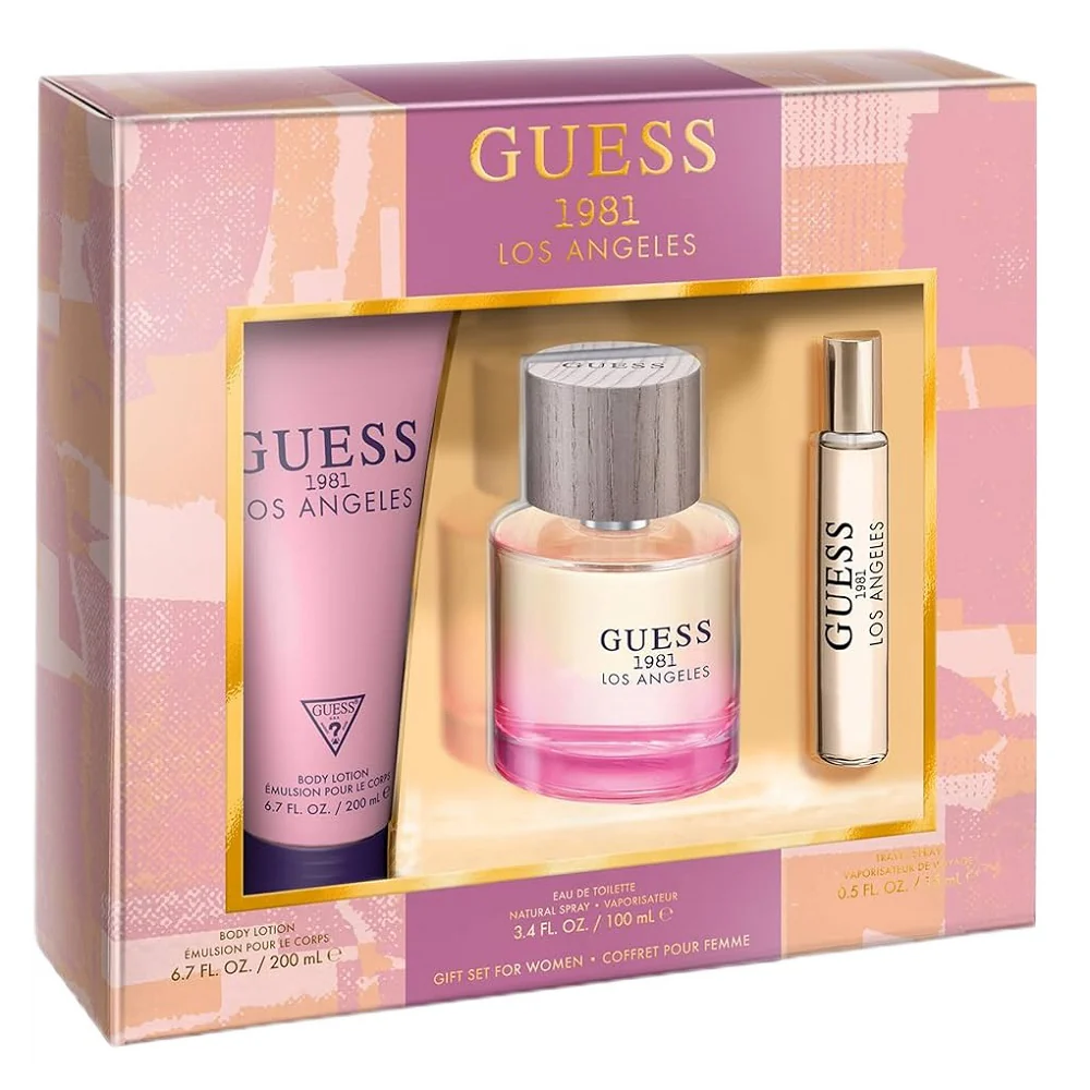 1981 Los Angeles Women zestaw woda toaletowa spray 100ml + woda toaletowa spray 15ml + balsam do ciała 200ml