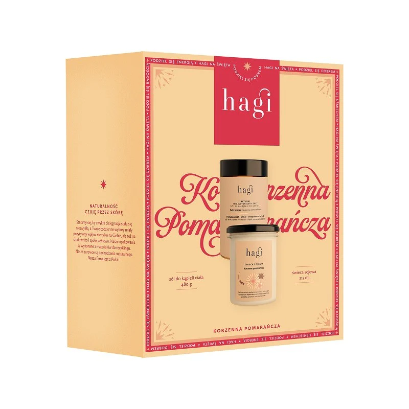 Korzenna Pomarańcza zestaw świeca sojowa 215ml + sól do kąpieli ciała 480g - Image 3