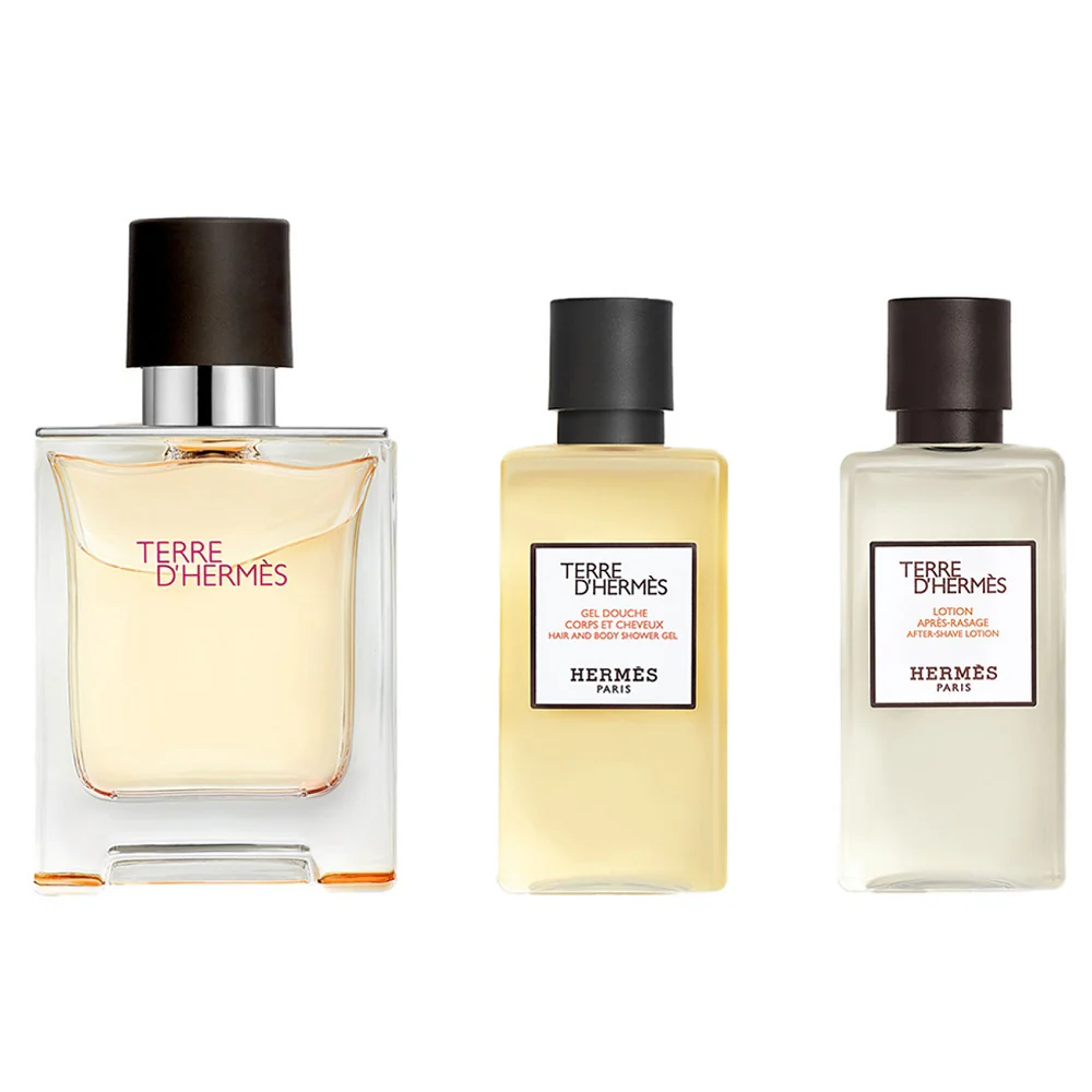 Terre D'Hermes zestaw woda toaletowa spray 50ml + żel pod prysznic 40ml + balsam po goleniu 40ml - Image 2