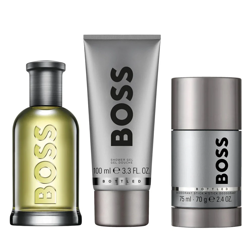 Boss Bottled zestaw woda toaletowa spray 100ml + żel pod prysznic 100ml + dezodorant sztyft 75ml - Image 3