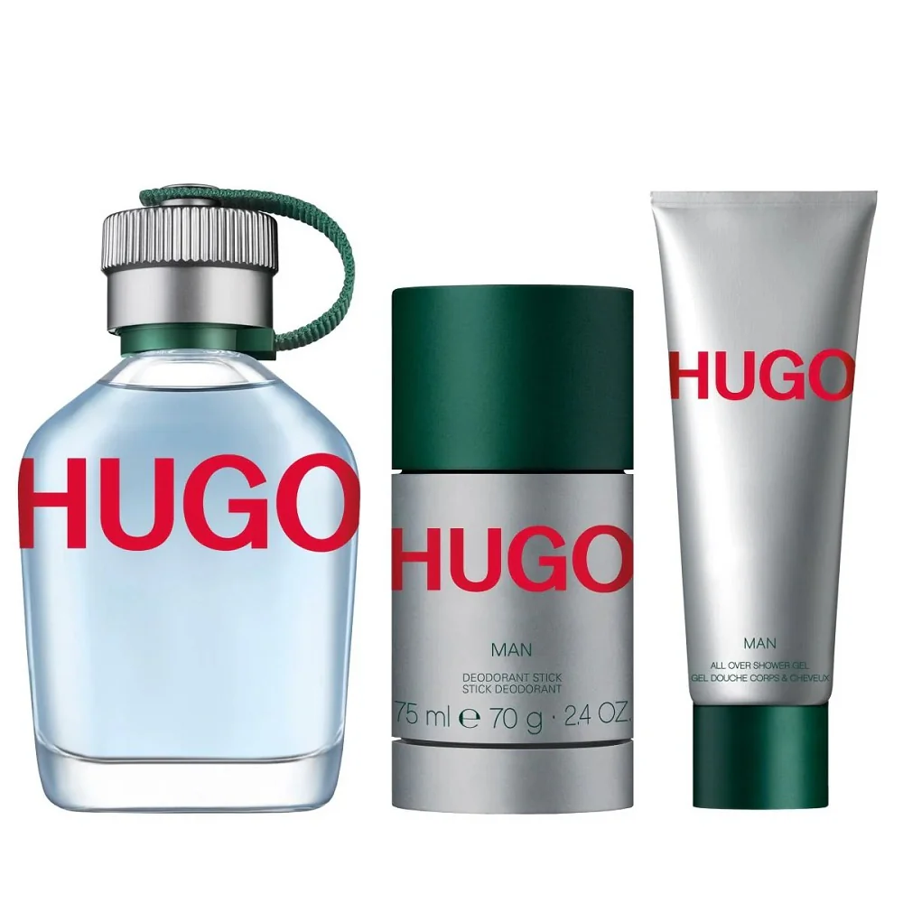 Hugo Man zestaw woda toaletowa spray 125ml + dezodorant sztyft 75ml + żel pod prysznic 50ml - Image 2