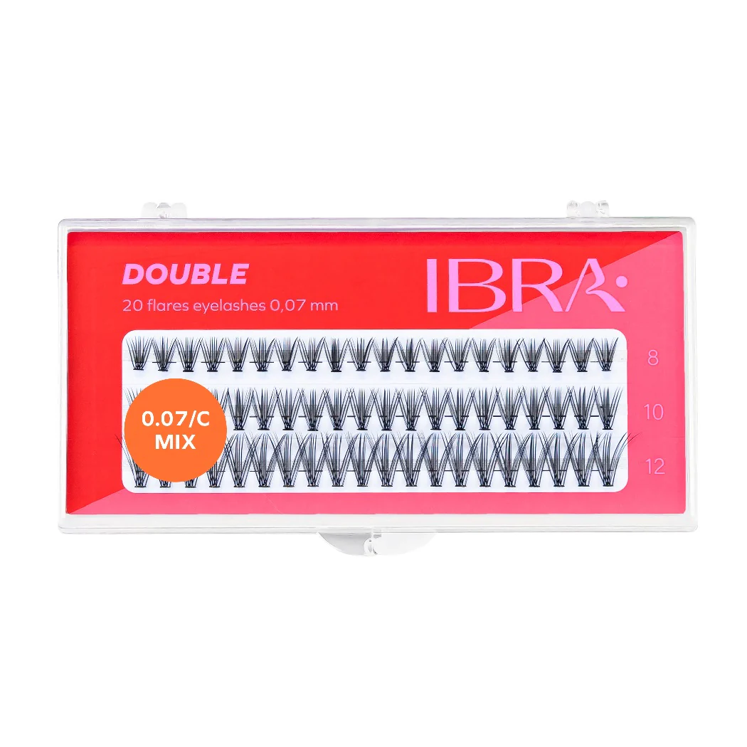 Kępki sztucznych rzęs Double Knot-Free 0.07 C-Mix 60szt
