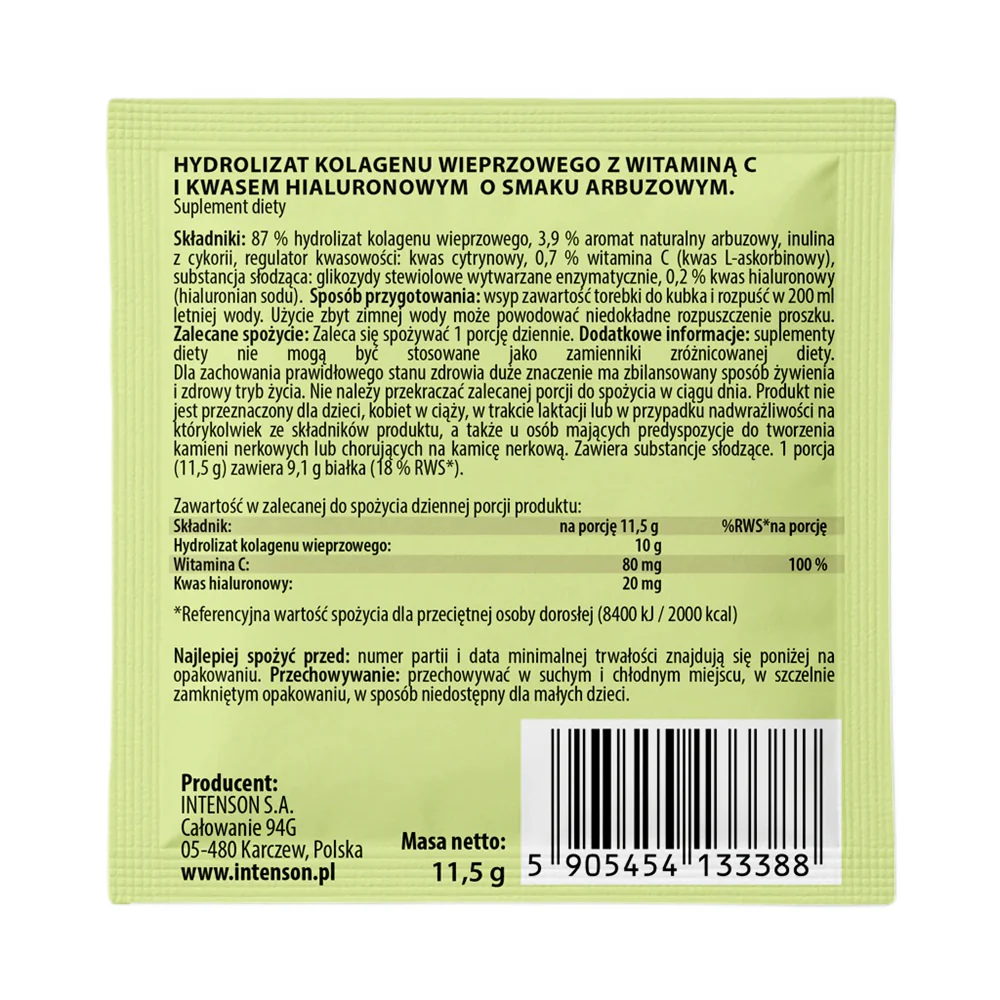 Kolagen + Witamina C + Kwas Hialuronowy suplement diety Arbuz 11.5g - Image 2