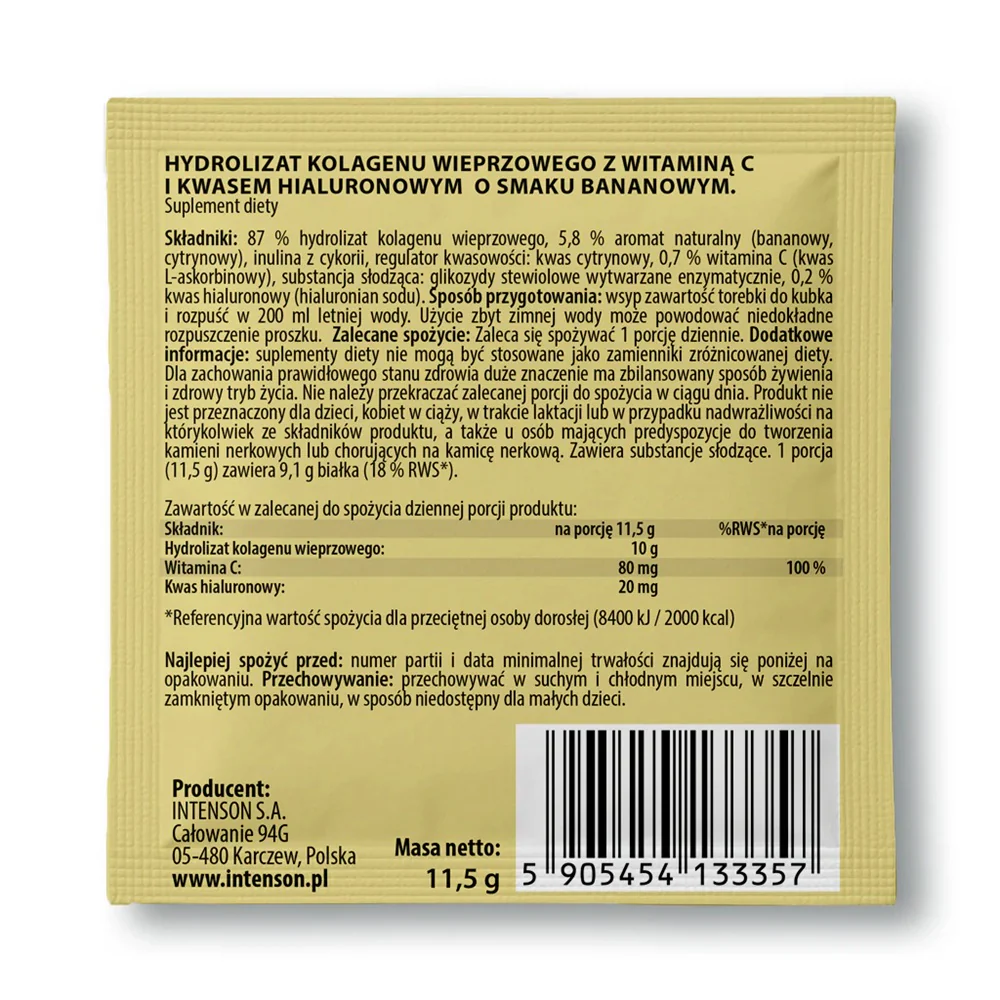 Kolagen + Witamina C + Kwas Hialuronowy suplement diety Banan 11.5g - Image 2