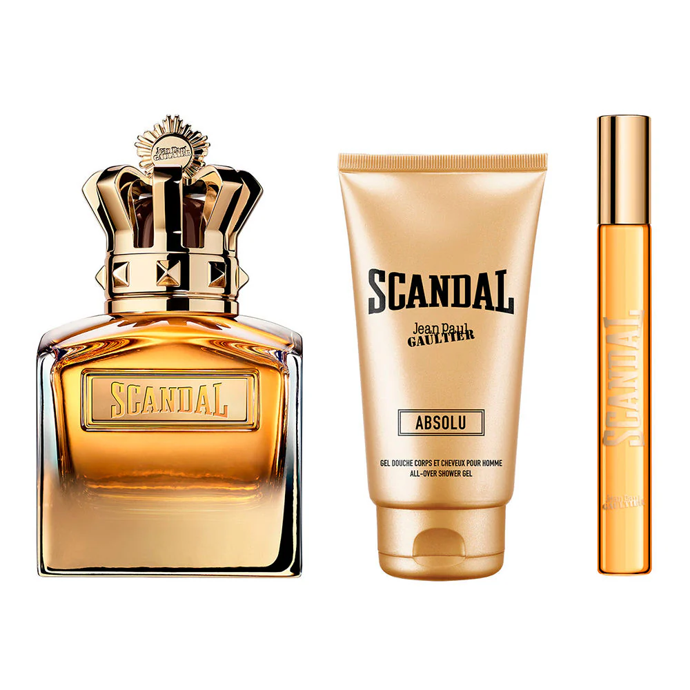 Scandal Pour Homme Absolu zestaw perfumy spray 100ml + żel pod prysznic 75ml + perfumy spray 10ml - Image 2
