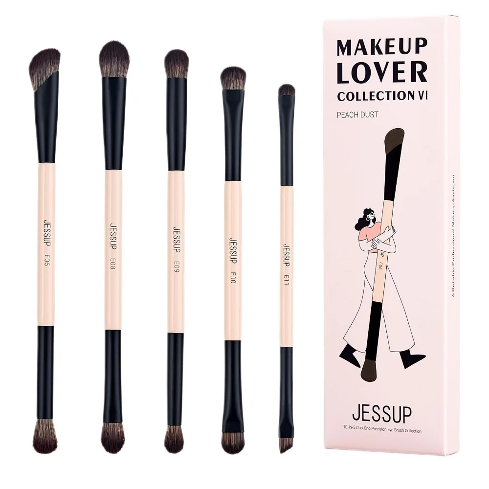 10-in-5 Duo-End Brush Versatility Collection zestaw dwustronnych pędzli do makijażu Peach Dust 5szt.