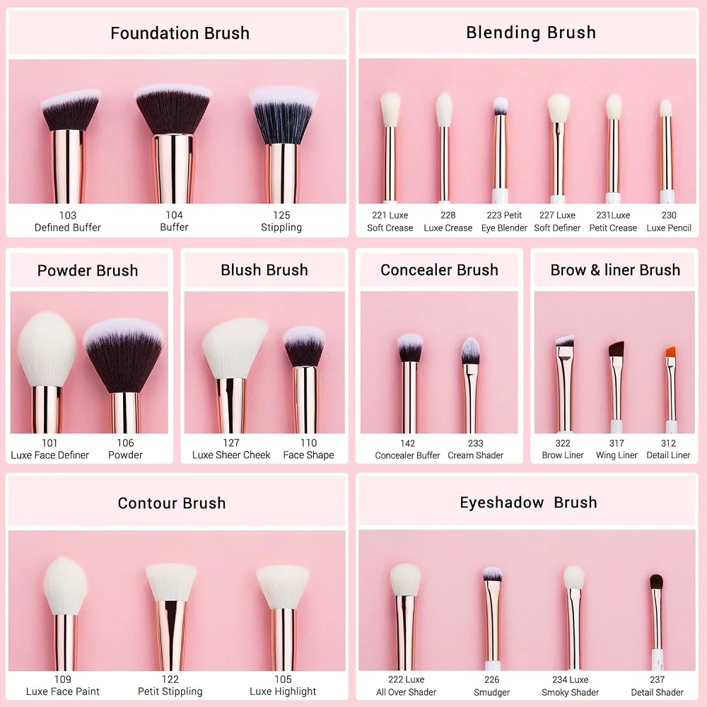Individual Makeup Brush zestaw pędzli do makijażu T215 25szt. - Image 3