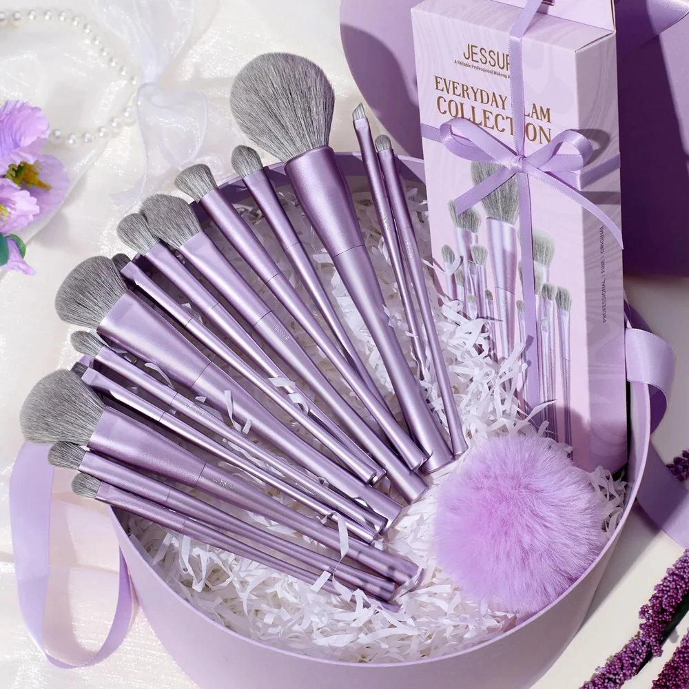Luxury Purple Makeup Brush zestaw pędzli do makijażu T512 14szt. - Image 3