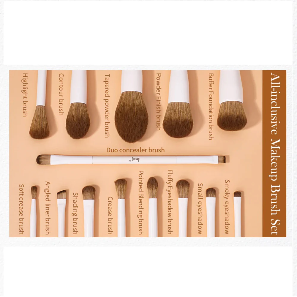 Makeup Lover Light Gray Collection II zestaw pędzli do makijażu T329-G 14szt. - Image 2