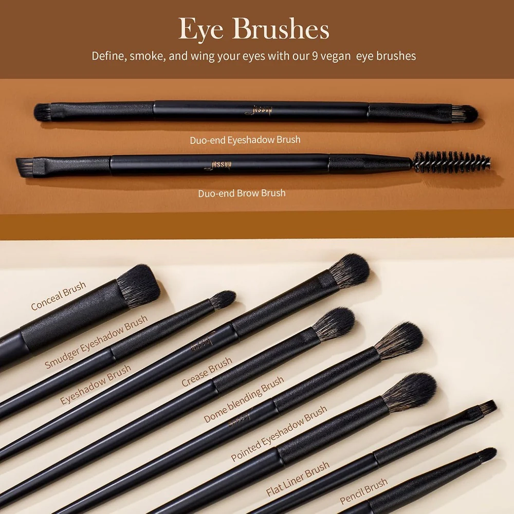 Matte Black Versatile Brush Collection zestaw pędzli do makijażu 14szt. T336 - Image 2